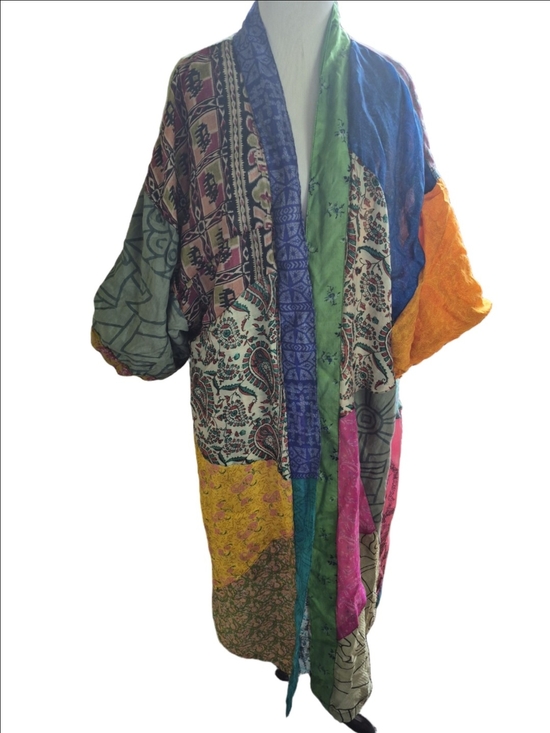 Sacred Threads Jackets & Blazers - Colorful Patchwork Boho Kimono - Multicolor Size XL